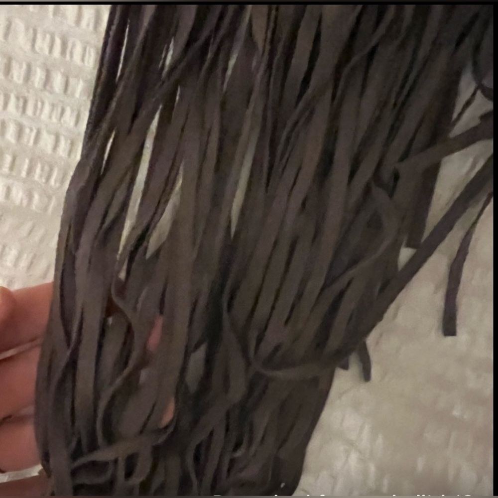FOREVER 21 Soft Suede Fringe Western Blazer, Dark Brown, Small, NWOT (SCLOS) - Picture 3 of 4